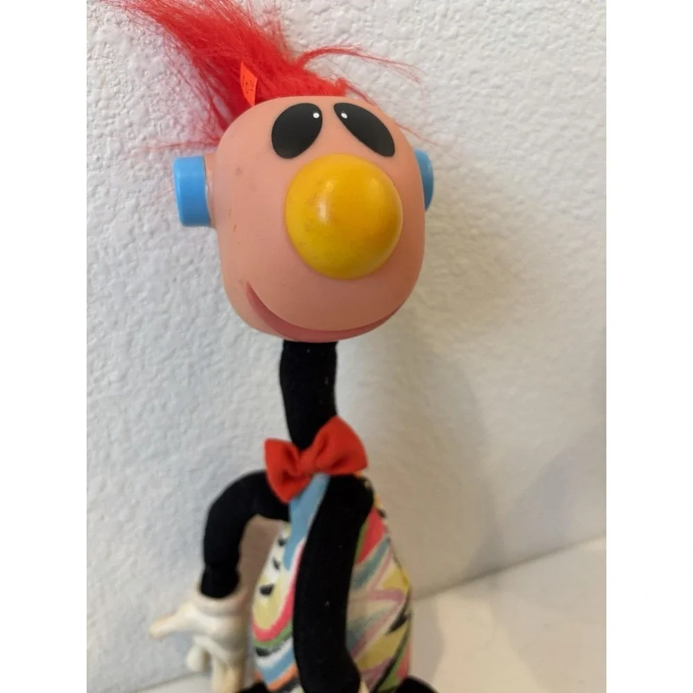 Vintage 1994 JIBBER JABBER Blue Hair Mohawk Noisy Toy Doll 15